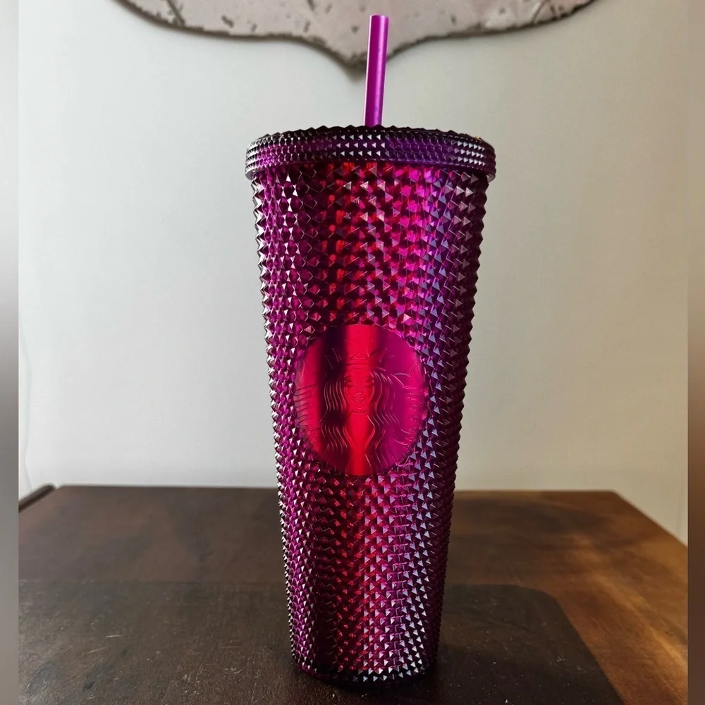 Starbucks Pink jeweled 24oz studded tumbler